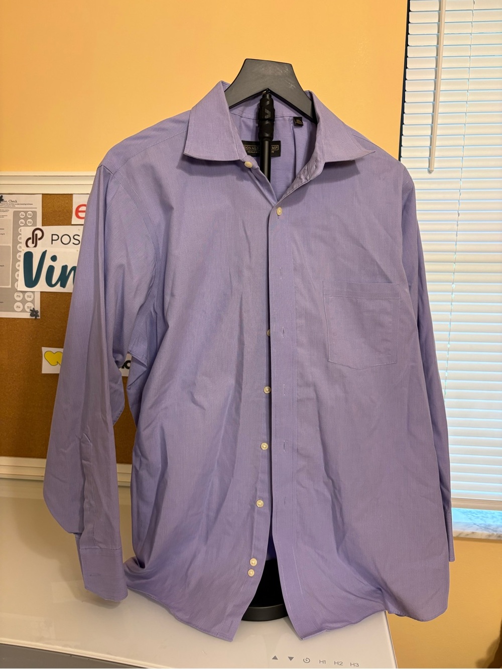 Classic Men's DJT Signature Collection Lavender Long-Sleeve Dress Shirt